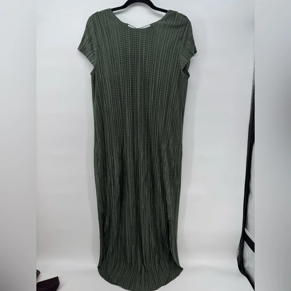 Sabina Musayev Anthropologie Textured Renaissance Green Maxi Dress Tie Closure - Picture 2 of 9